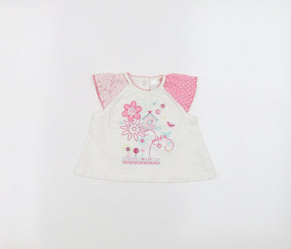 cool club Baby White   Basic T-Shirt Size 6-9 Months