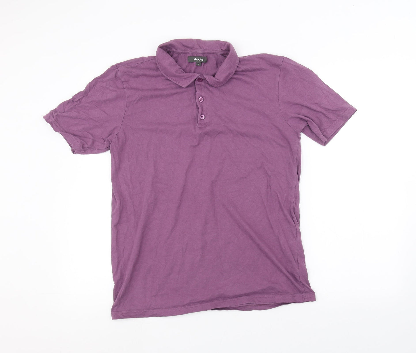 Studio Mens Purple    Polo Size M