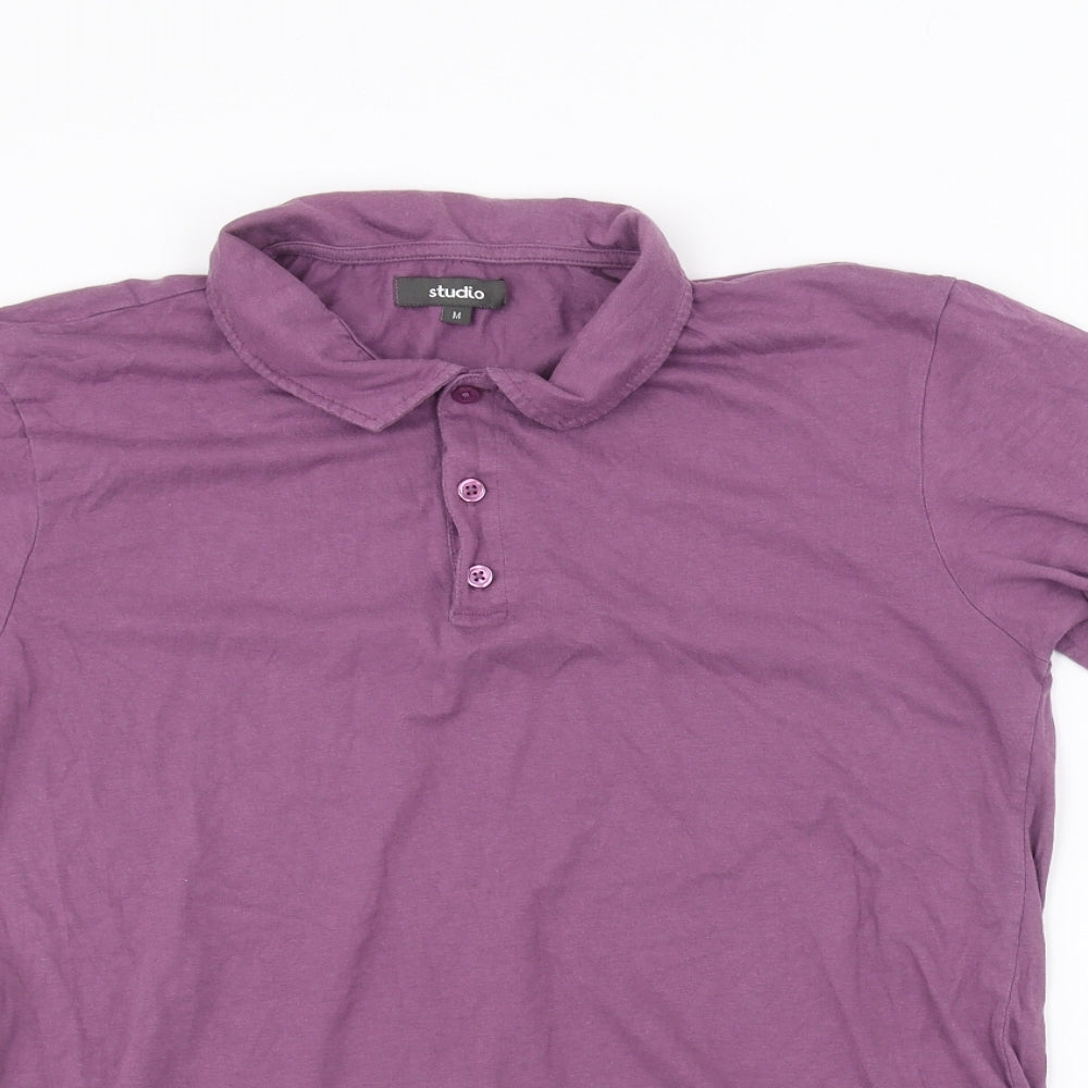 Studio Mens Purple    Polo Size M