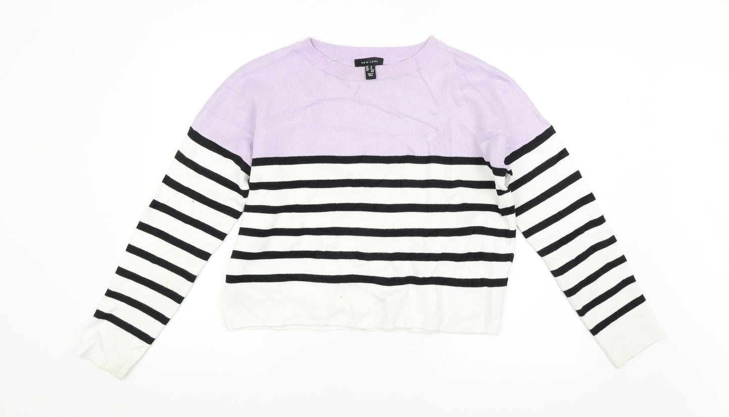 Womens UK Size M New Look Purple Pullover Jumper