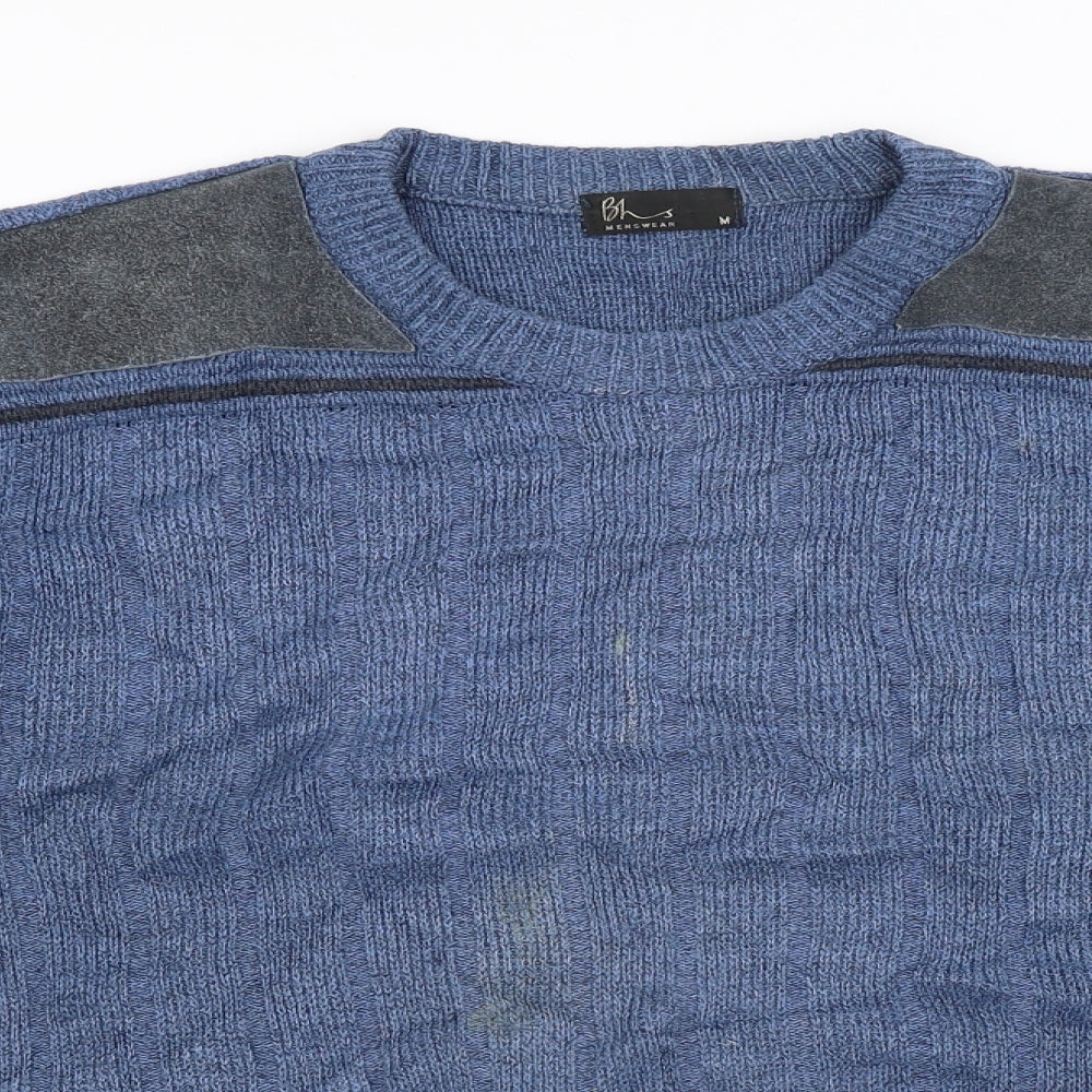 BHS Mens Blue Striped  Pullover Jumper Size M
