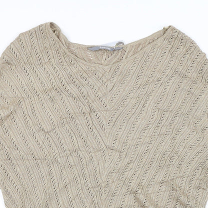 LAVITTA Womens Gold Argyle/Diamond  Pullover Jumper Size M