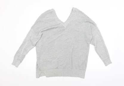 Womens UK Size 12 Topshop Silver Pullover Jumper
