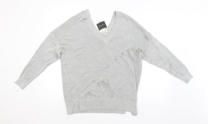 Womens UK Size 12 Topshop Silver Pullover Jumper
