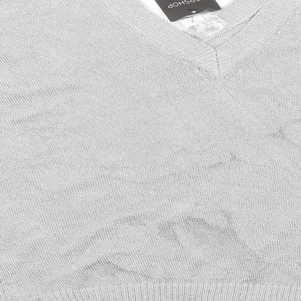 Womens UK Size 12 Topshop Silver Pullover Jumper