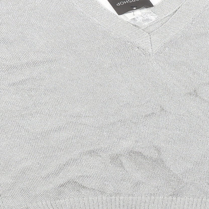 Womens UK Size 12 Topshop Silver Pullover Jumper