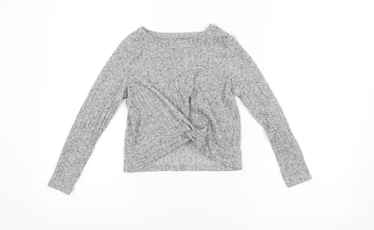 Nutmeg Girls Silver   Pullover Jumper Size 7-8 Years