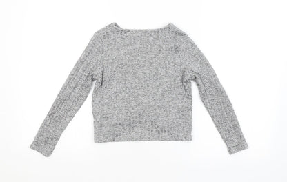 Nutmeg Girls Silver   Pullover Jumper Size 7-8 Years
