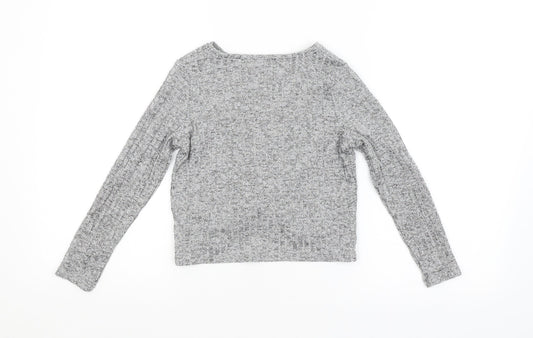 Nutmeg Girls Silver   Pullover Jumper Size 7-8 Years