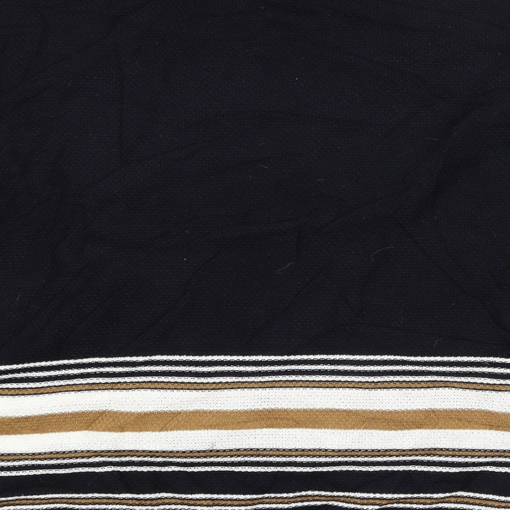 River Island Mens Black Striped  Pullover Jumper Size L