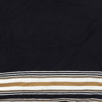 River Island Mens Black Striped  Pullover Jumper Size L