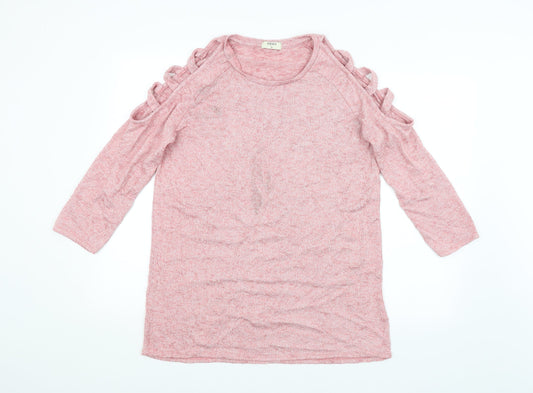 Womens UK Size 14 Papaya Pink Pullover Jumper