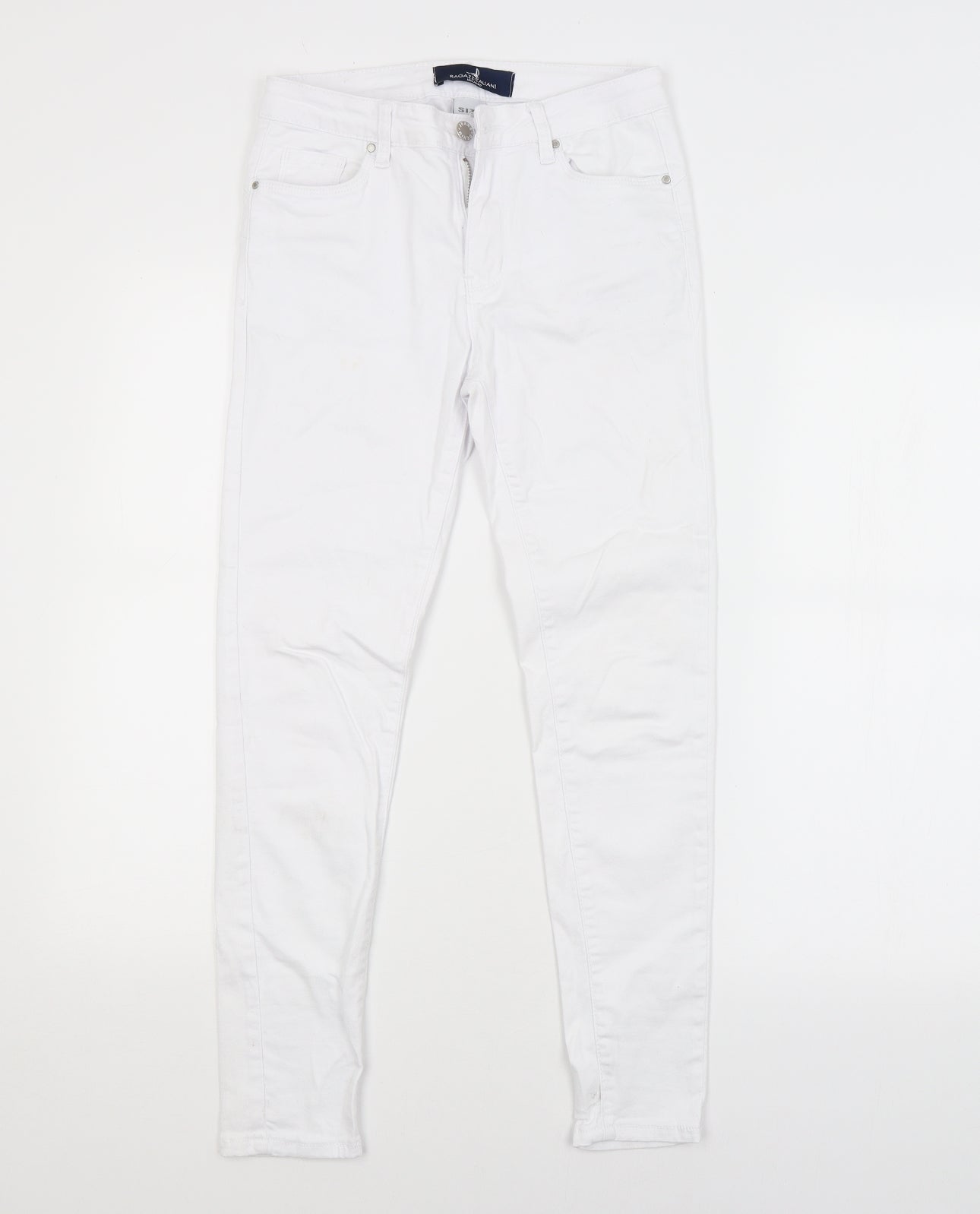 Ragazzi Womens White   Skinny Jeans Size 16 L25 in