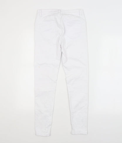 Ragazzi Womens White   Skinny Jeans Size 16 L25 in