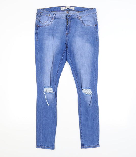 DENIM CO. Womens Blue   Skinny Jeans Size 14 L27 in