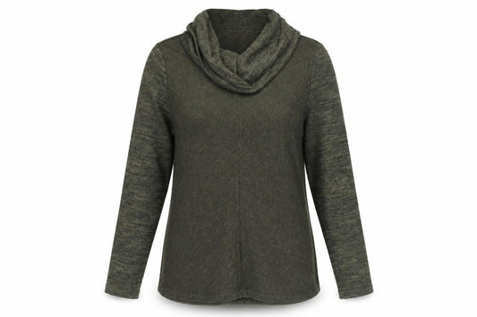 Front view of Absolutely Famous women’s green jumper, size M