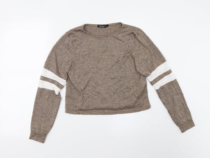 Boohoo Womens Brown   Pullover Jumper Size M