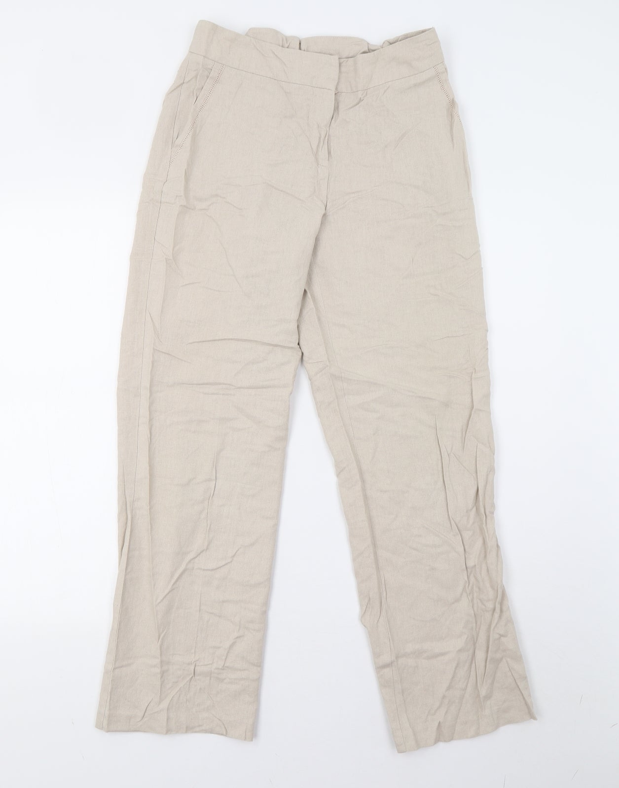 Womens UK Size 12 Preworn Regular Fit  Beige Trousers