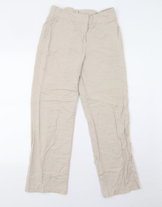 Womens UK Size 12 Preworn Regular Fit  Beige Trousers