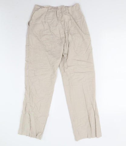 Womens UK Size 12 Preworn Regular Fit  Beige Trousers