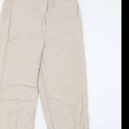 Womens UK Size 12 Preworn Regular Fit  Beige Trousers