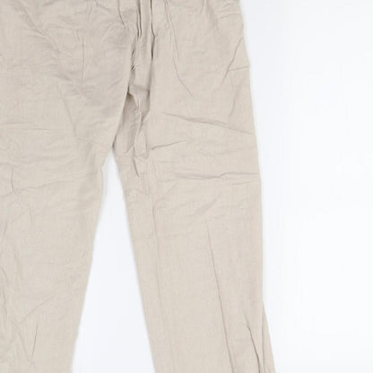 Womens UK Size 12 Preworn Regular Fit  Beige Trousers