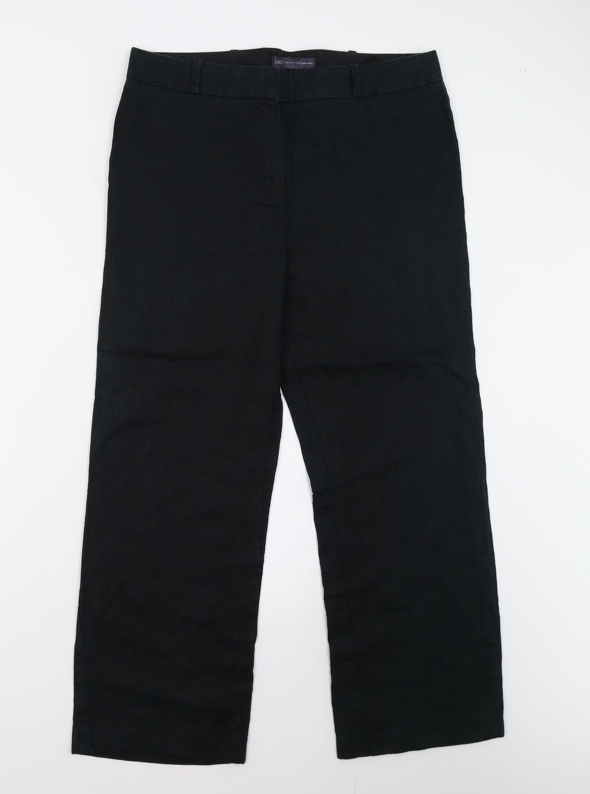 Womens UK Size 14 M&S Regular Fit  Black Trousers