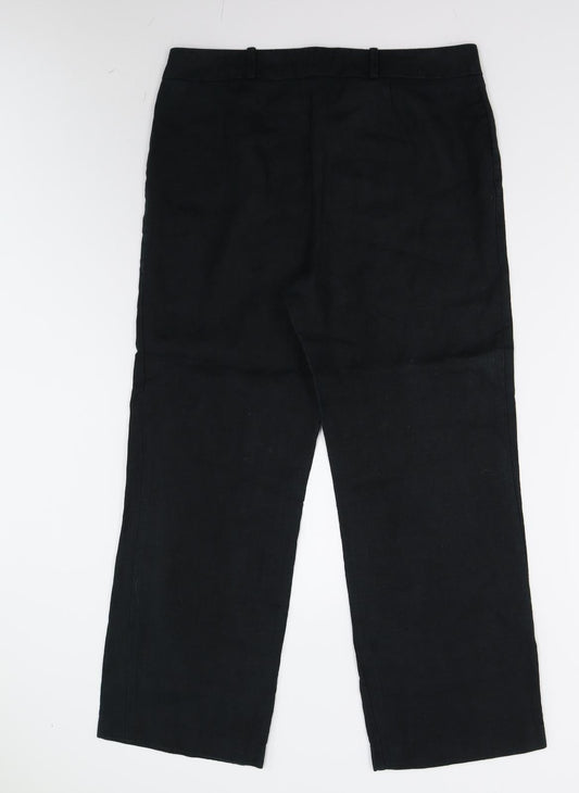 Womens UK Size 14 M&S Regular Fit  Black Trousers