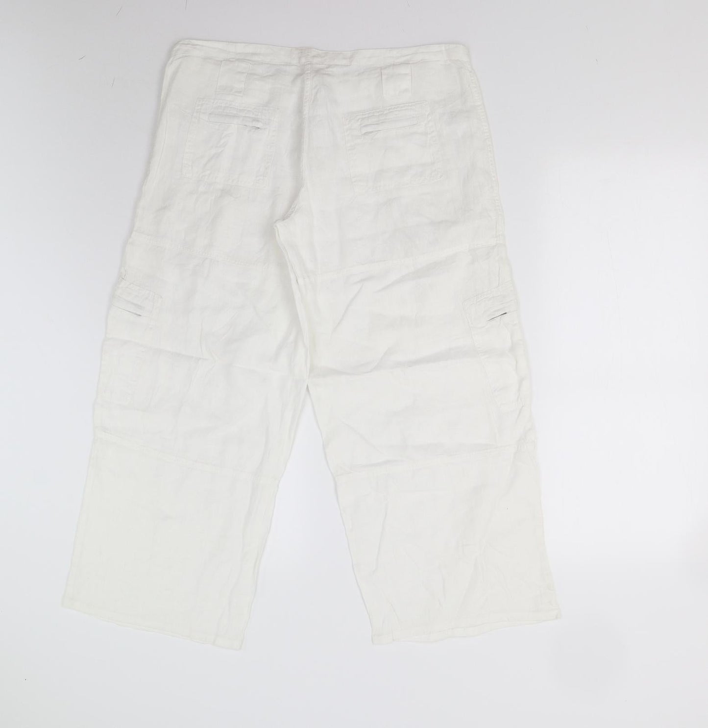 Womens UK Size M Preworn Regular Fit  White Trousers