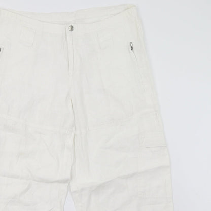 Womens UK Size M Preworn Regular Fit  White Trousers