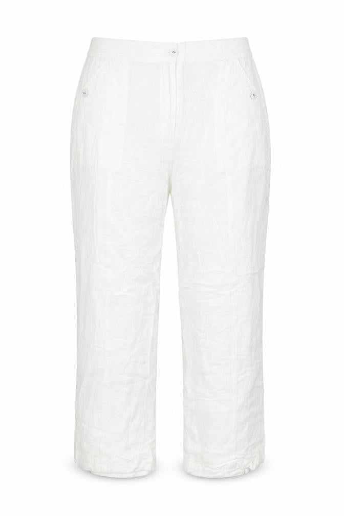 Womens UK Size 16 DASH Regular Fit Capri White Trousers