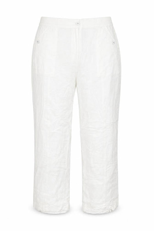 Womens UK Size 16 DASH Regular Fit Capri White Trousers