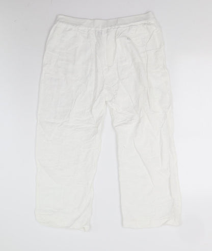 Womens UK Size 16 DASH Regular Fit Capri White Trousers