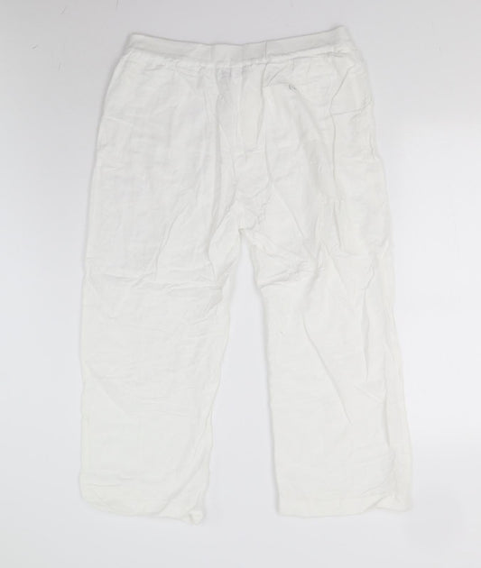 DASH Womens White   Capri Trousers Size 16 L23 in