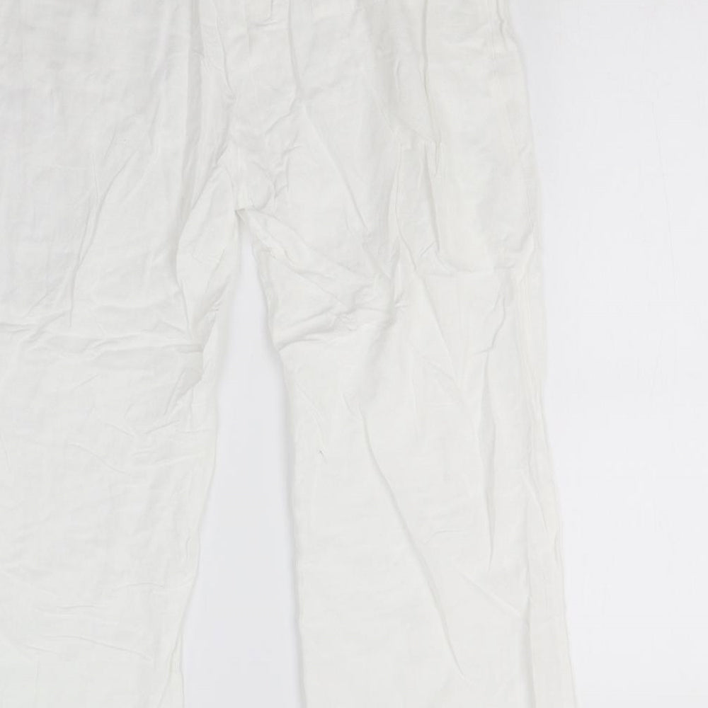 Womens UK Size 16 DASH Regular Fit Capri White Trousers