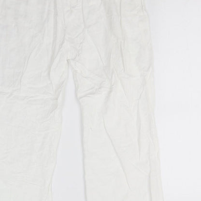 Womens UK Size 16 DASH Regular Fit Capri White Trousers
