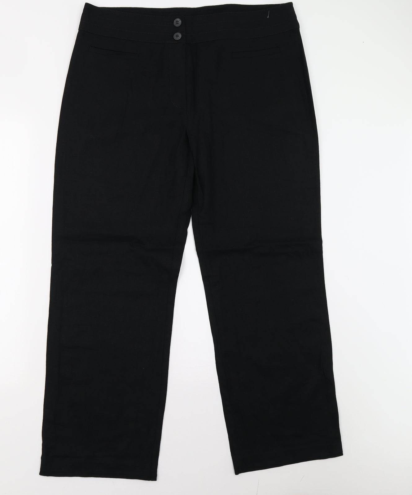 Womens UK Size 16 M&S Regular Fit  Black Trousers