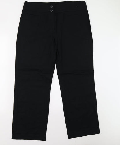 Womens UK Size 16 M&S Regular Fit  Black Trousers