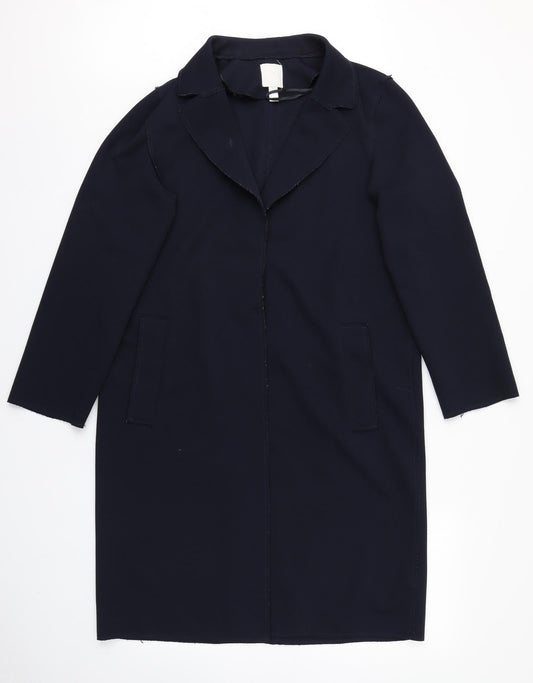 Womens UK Size 8 H&M Blue Overcoat