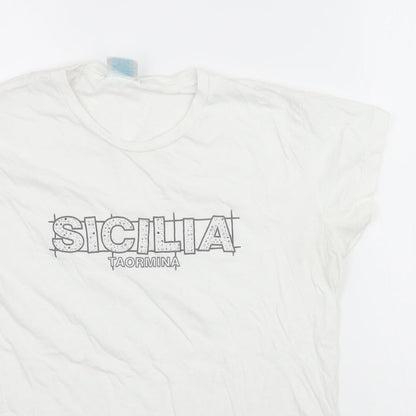 JHK Girls White   Basic T-Shirt Size XL  - Sicilia