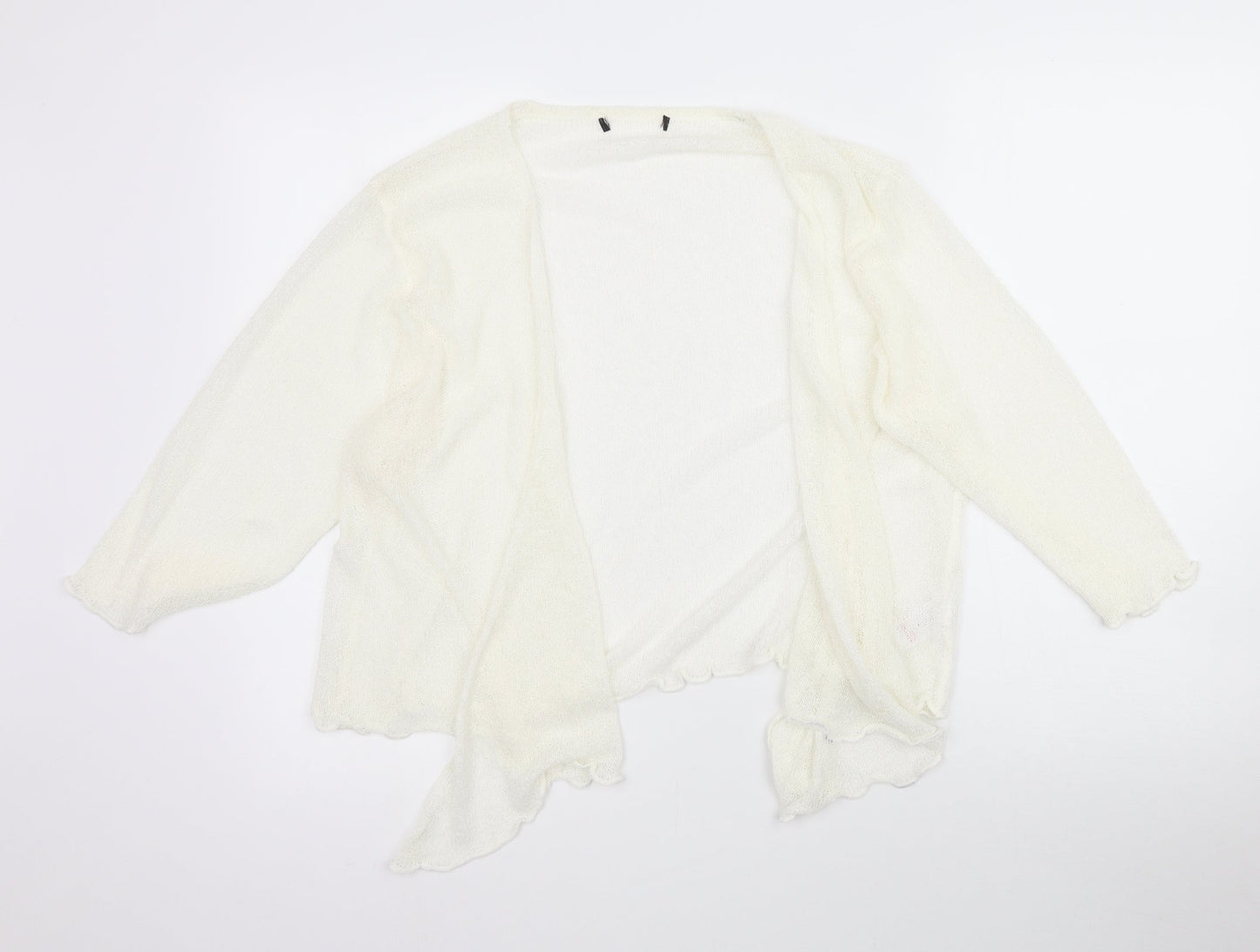 Womens UK Size L Preworn Ivory Cardigan Jumper