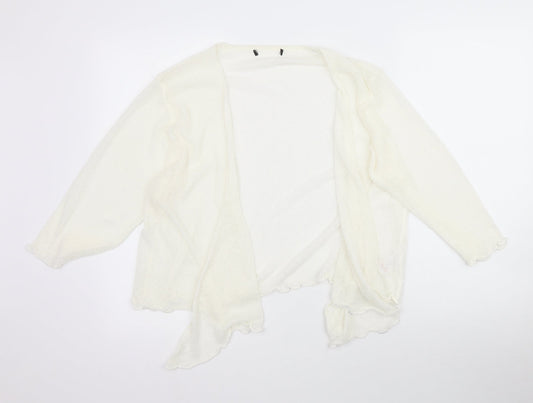 Womens UK Size L Preworn Ivory Cardigan Jumper