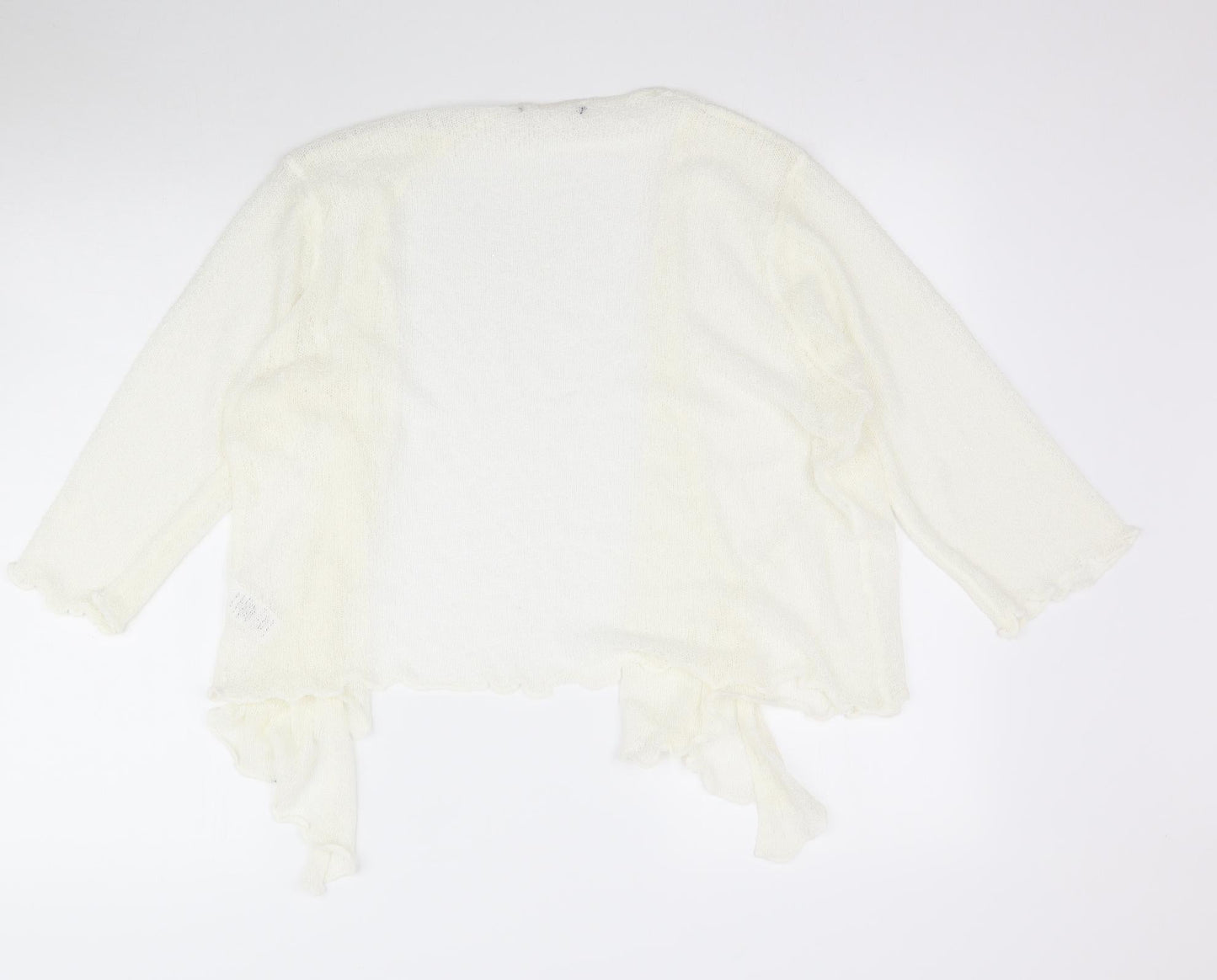 Womens UK Size L Preworn Ivory Cardigan Jumper