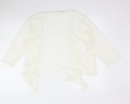 Womens UK Size L Preworn Ivory Cardigan Jumper
