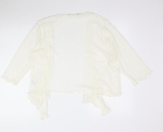 Womens UK Size L Preworn Ivory Cardigan Jumper