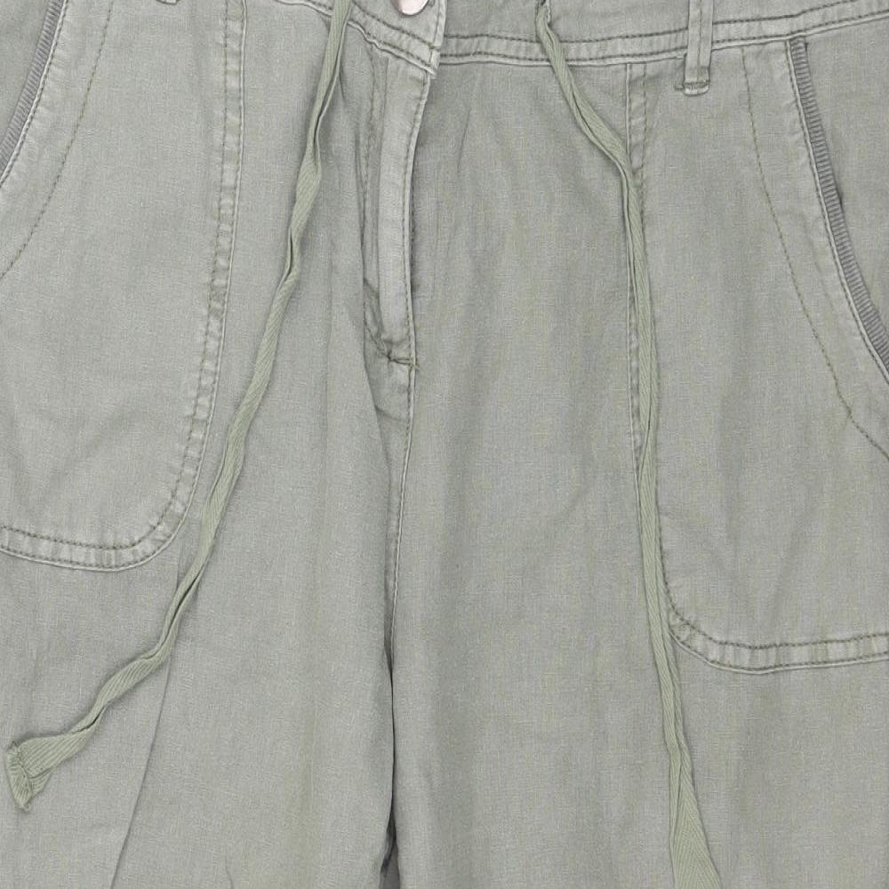 Womens UK Size 14 Dorothy Perkins Regular Fit Capri Green Trousers