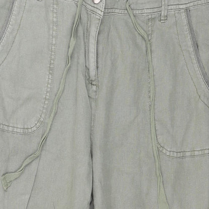Womens UK Size 14 Dorothy Perkins Regular Fit Capri Green Trousers
