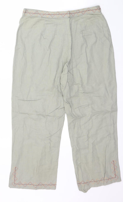 Affinites Womens Gold   Capri Trousers Size 14 L24 in