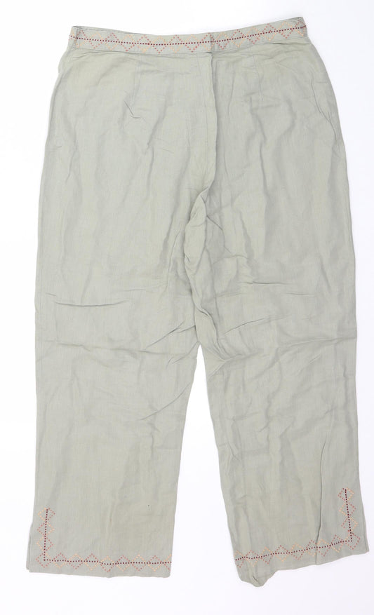 Affinites Womens Gold   Capri Trousers Size 14 L24 in