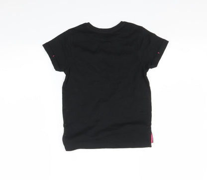 George Girls Black Striped  Basic T-Shirt Size 5-6 Years